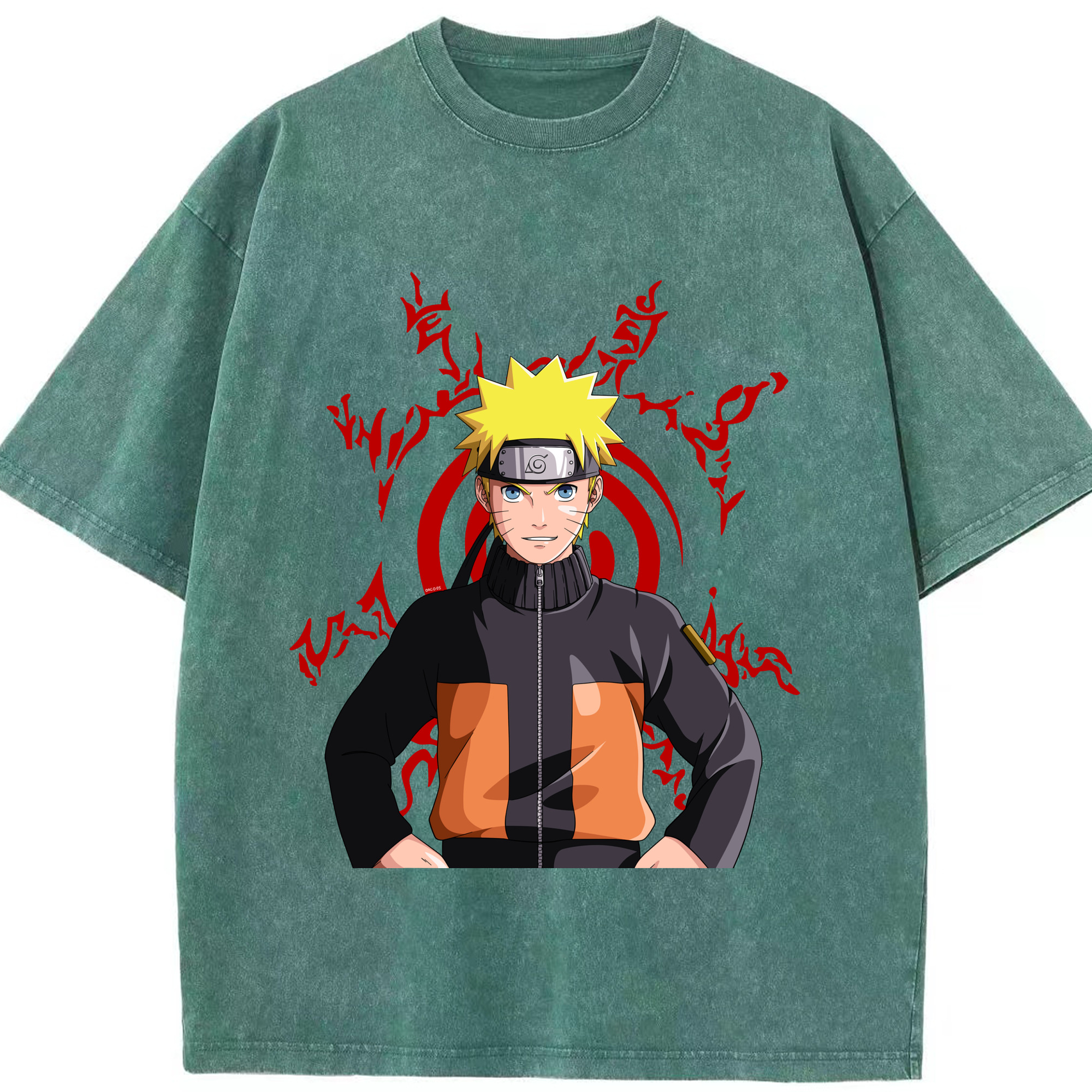 （画像用） NARUTO -ナルト- うずまき ナルト Uzumaki Naruto 綿100% ヴィンテージ風 半袖Tシャツ（フロントプリント）